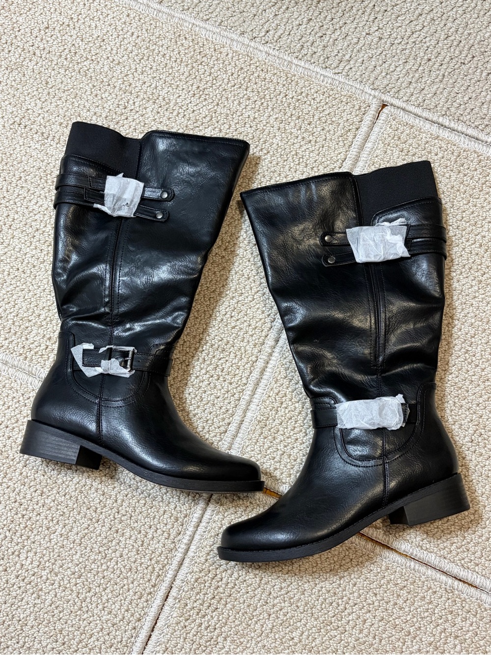 Journee Collection Sonny Womens Black Extra Wide Calf Knee High Boots Size 7.5M